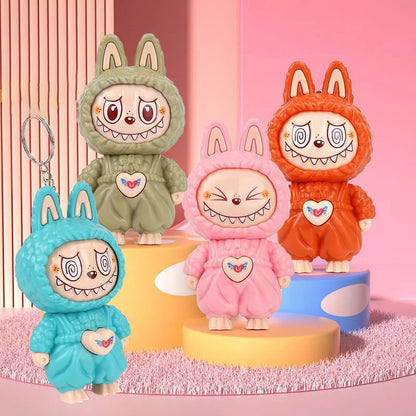 "NEW Labubu Face Changing Doll Keychain – Pop Mart Cartoon Stress Relief Toy | Kawaii Pendant Bag Charm | Cute Gift for Kids & Collectors"