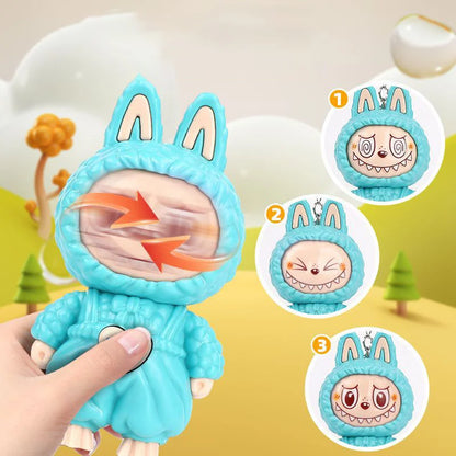 "NEW Labubu Face Changing Doll Keychain – Pop Mart Cartoon Stress Relief Toy | Kawaii Pendant Bag Charm | Cute Gift for Kids & Collectors"