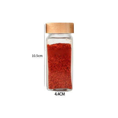 12pcs Glass Spice Jars with Bamboo Lids – Includes Minimalist Labels, Stickers & Funnel, Kitchen Spice Jar Set